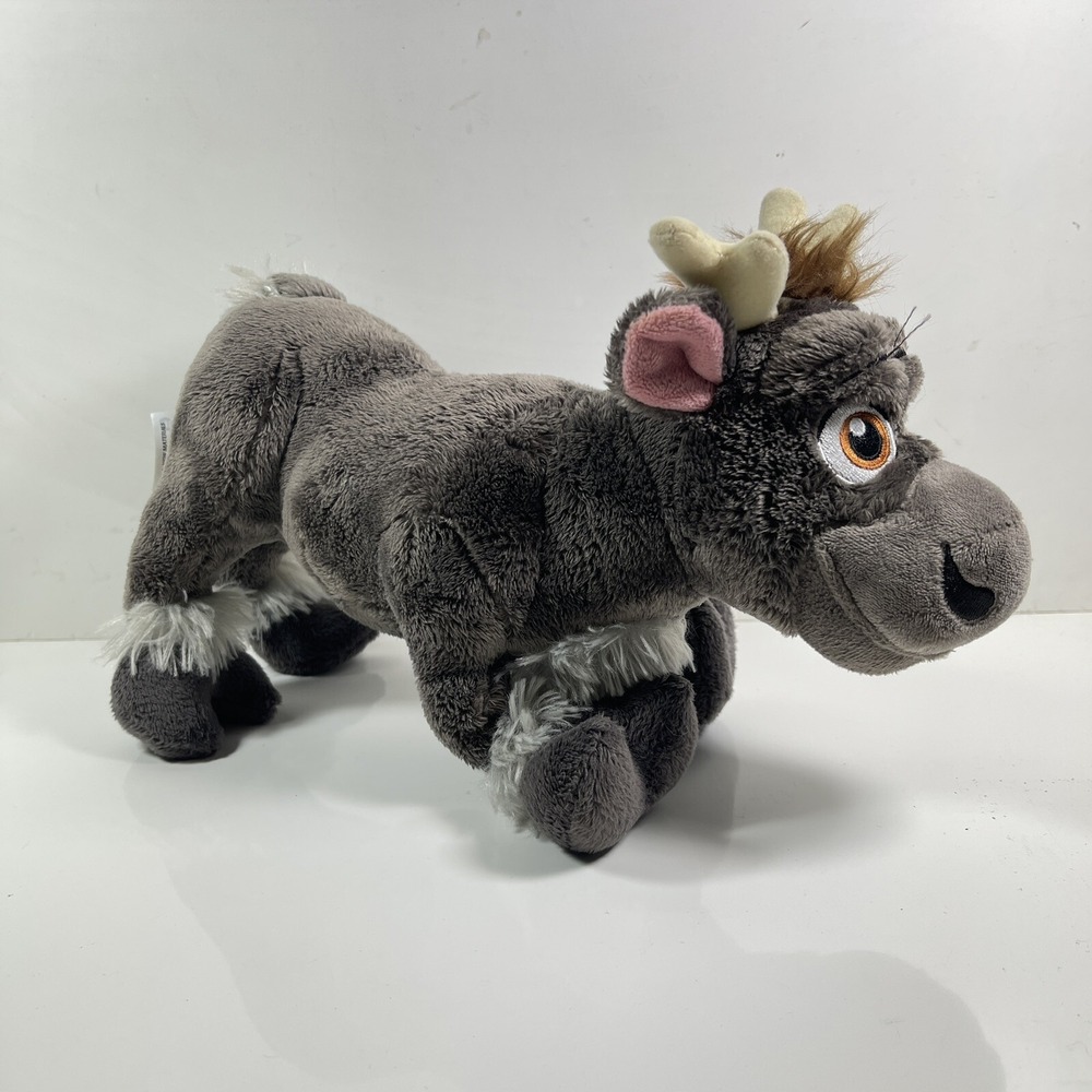 Disney Store Frozen Sven‎ Reindeer Plush Stuffed Animal Grey 12 Inch Authentic